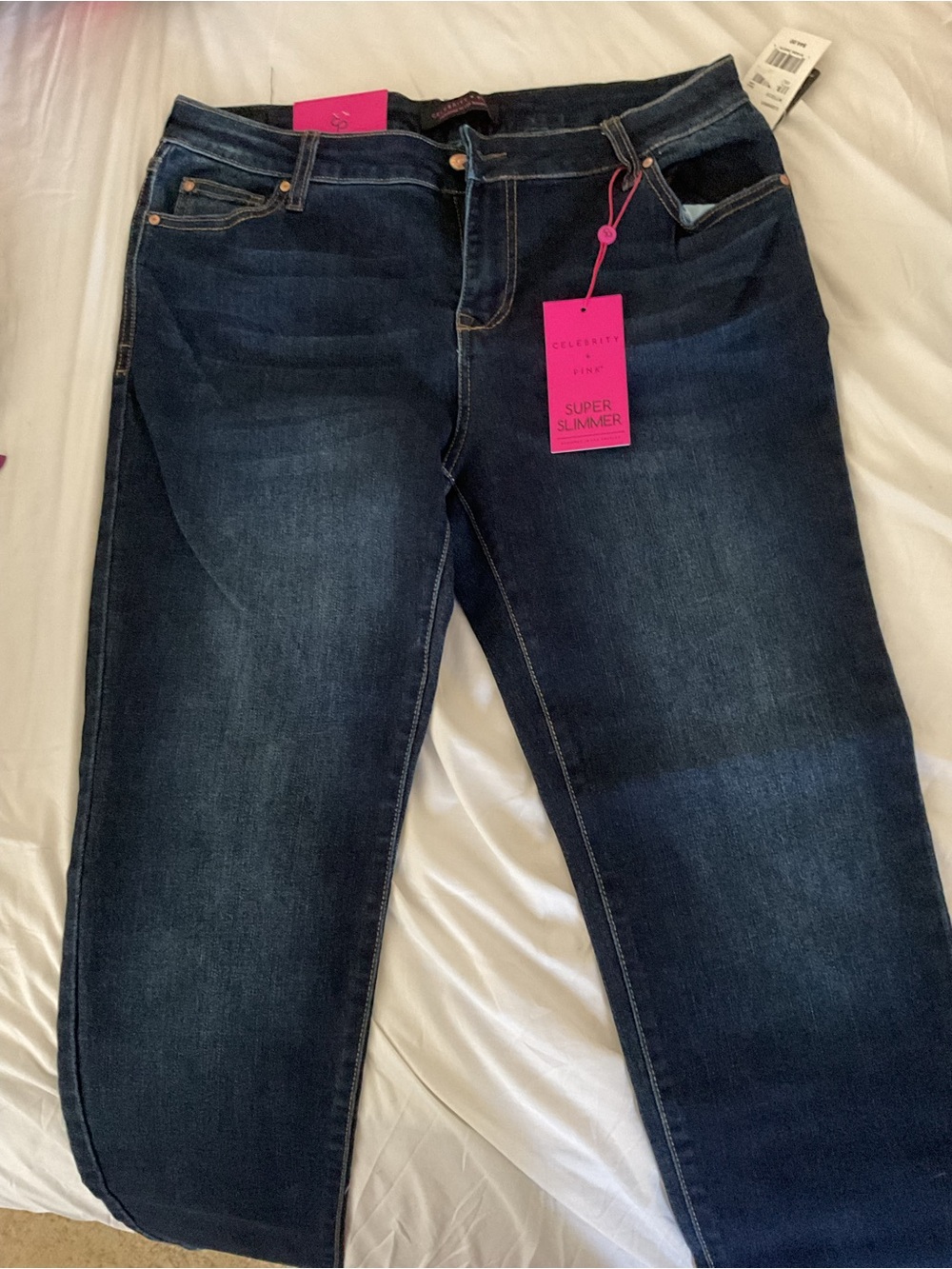 Celebrity Pink Dark Blue Mid Rise Ankle Skinny Jeans.